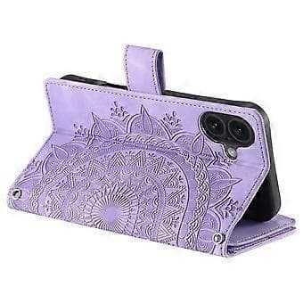 Style 006 Til iPhone 16 Plus Cover Mandala Blomstermønster PU Læder Lynlås Pung Telefoncover Style A Style E