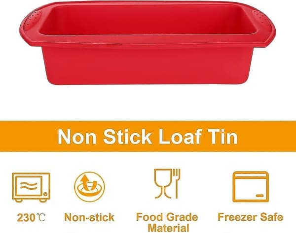 4-pak silikone brødforme, non-stick brødform til bagning, rød og grå (FMY)