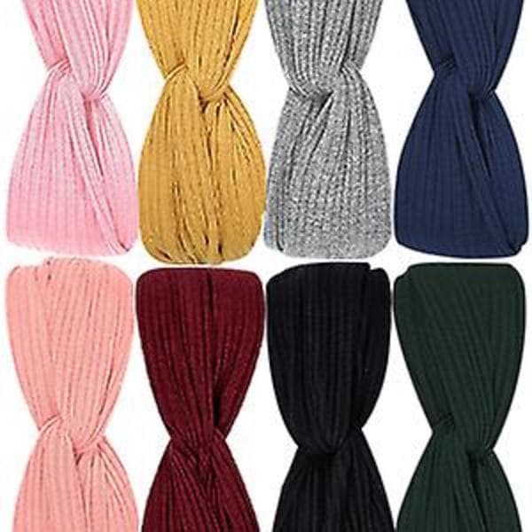 Hårbånd for kvinner, 8 stk mote hårbånd for kvinner stoff hårbånd Boho elastiske hårbånd, hårtilbehør