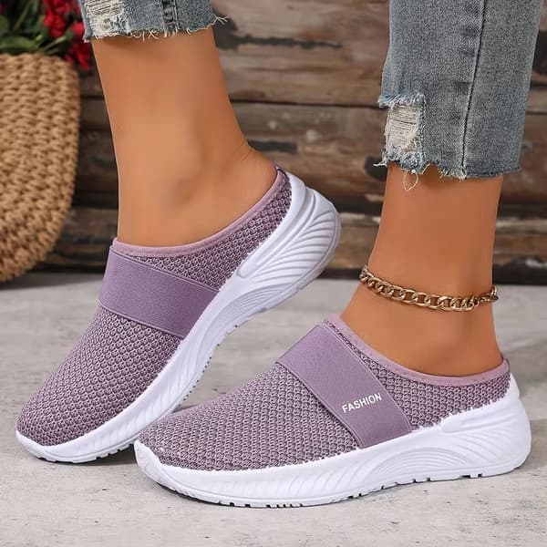 Afslappede lilla slip-on sneakers til kvinder – Åndbare Purple 41