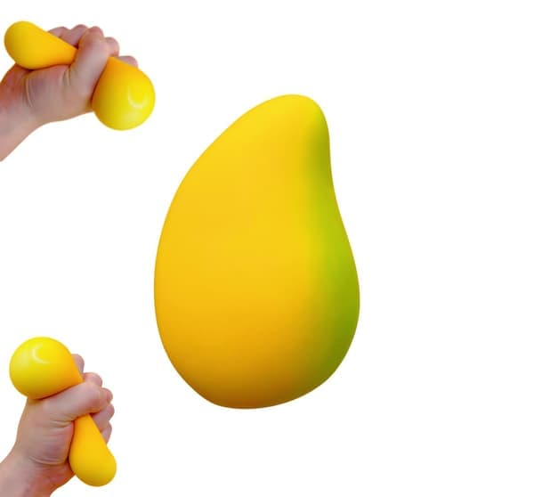 Gylden Mango Squishy Legetøj, Hurtig Genopretning Simulationsfrugt Stressaflastningsbold, Blød Sensorisk Angstlindrende Fidget gul yellow