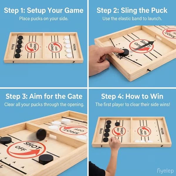 Bordshockey Katapultspel i Trä, Snabbt Katapultstridsspel
