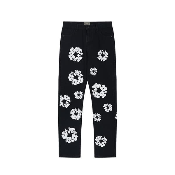 Denim Tears Jeans, Trykte Trendy Alsidige Bukser - Sort - Størrelse L Sort L Black S