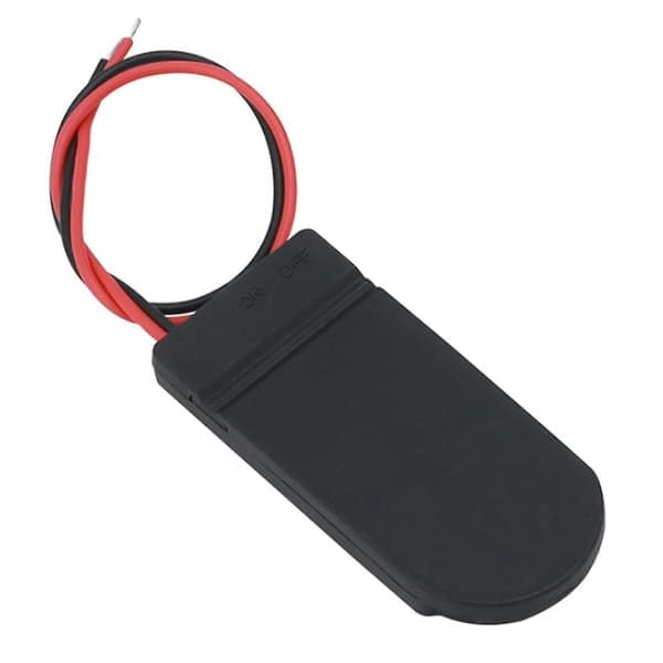2x Cr2032 Knappemyntcellebatteriholder Etui Oppbevaringsveske 6V Ledning