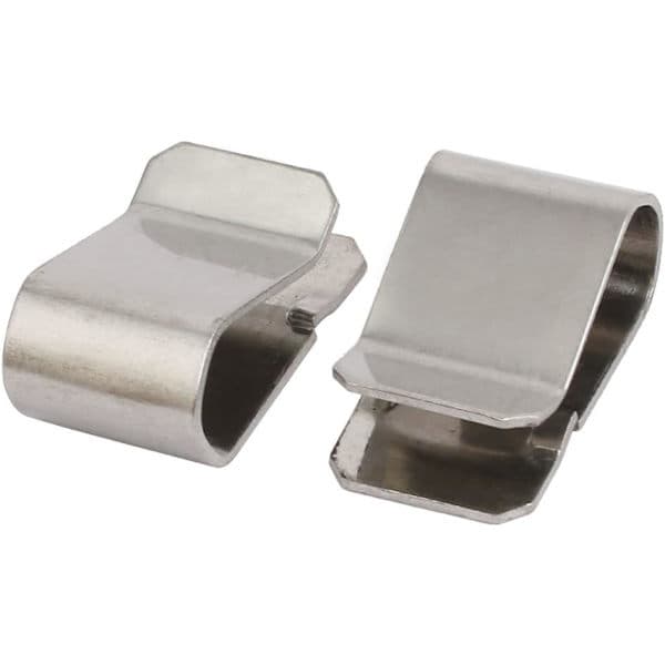20 stk U-klemmer i rustfritt stål sølvfarget 21,4 mm x 12 mm