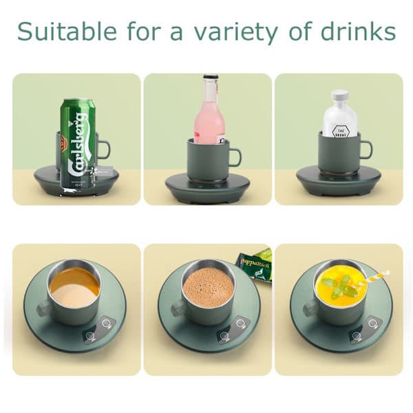 Smart køle- og varmemåtte elektrisk kaffe- og mælkvarmer kop grøn 16,8*16*41cm green