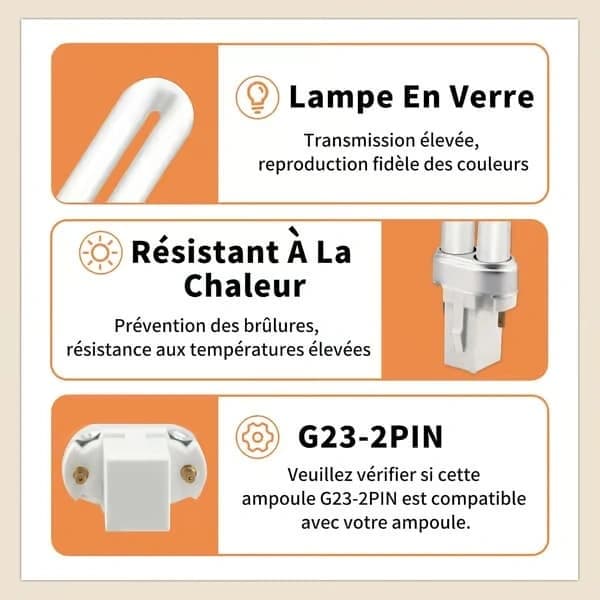G23 2-benet 11W energisparelampe, 6500K dagslys, ikke-dæmpbar, 2-pak