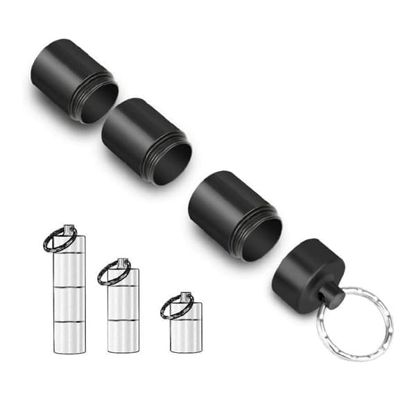 2-pack Portabel Pillerask, Metall Nyckelring Pillerhållare Liten