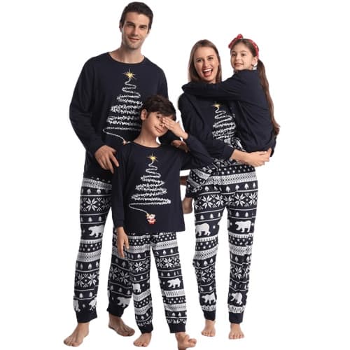 Julepyjamas til familien, matchende familie-julepyjamas Blå Spædbarn 3M Blue Infant 3M