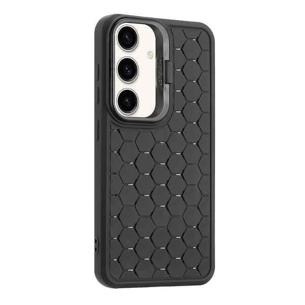 Honeycomb-fodral med linsstativ i TPU för Samsung Galaxy S24 5G