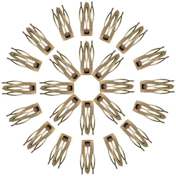 24 stk. doble metallhårspenner, hårspenner for kvinner, hårstylingklemmer, salongtilbehør antikk bronse Ancient Bronze