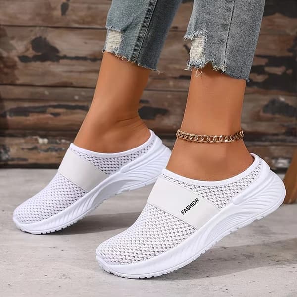 Afslappede slip-on hvide sneakers til kvinder – åndbare og lette White 41