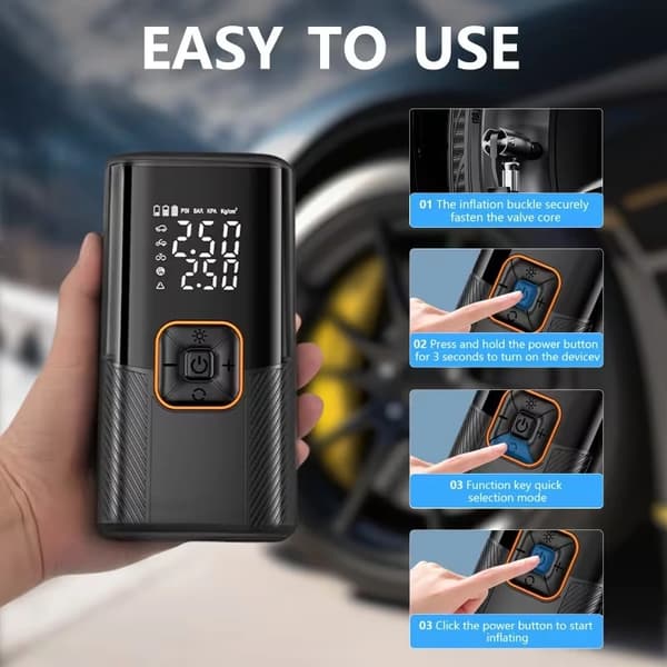 Kannettava langaton ilmapumppu USB-ladattavalla akulla