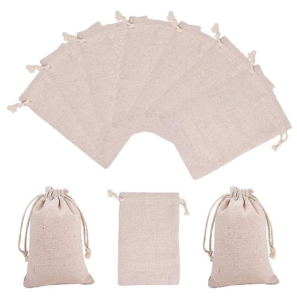 20 st bomullspåsar linnesnöre presentpåse smyckesförpackningspåsar 15x20cm 15x20cm