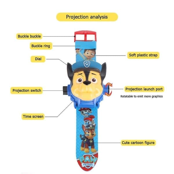 Paw Patrol Projektion Digital Klocka 24 Stilar Projektionsklocka A-9012 A-9012 A-9012