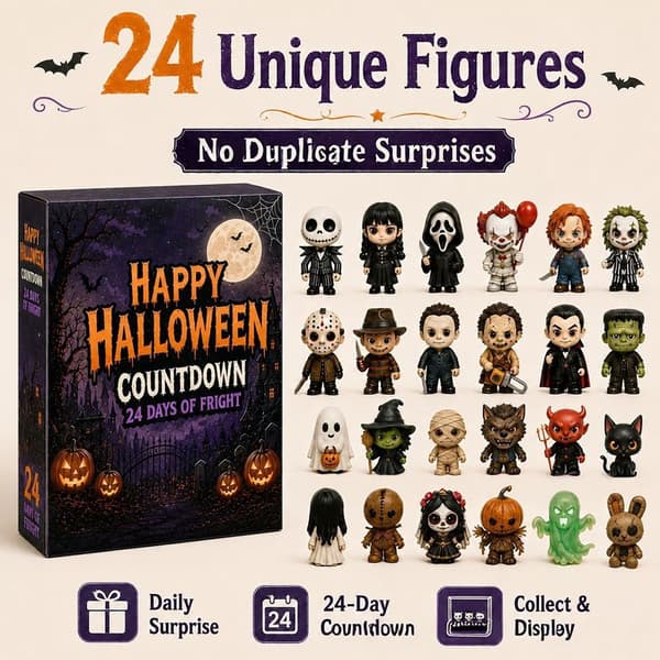 Glad Halloween Blind Box Adventskalender, 24-rutig Akrylställ Festlig Nedräkningsdekor