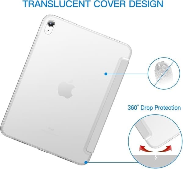 Etui til iPad (A16) 11./10. generation (2025/2022), Slankt Stativ Hårdt Bagcover Auto Vågn/Sov Funktion (Sølv) Sølv Silver