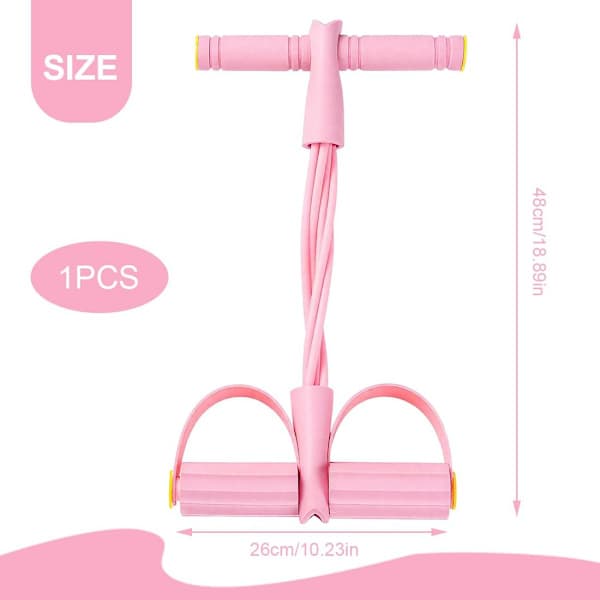1 stk multifunktionel mavetræner, træningsbånd, modstandsbånd, 6-rørs elastikbånd (pink)