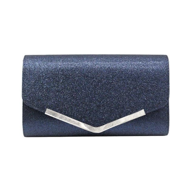 Glitrende Rhinestone Clutch Håndtaske til Kvinder, Glitrende Skuldertaske til Bryllupsfest, Mørkeblå Aftenpung til Piger og Damer