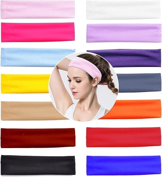 14 stk Yoga Bomullspannebånd Elastiske Stretch Svettebånd Hårbånd, ZQKLA