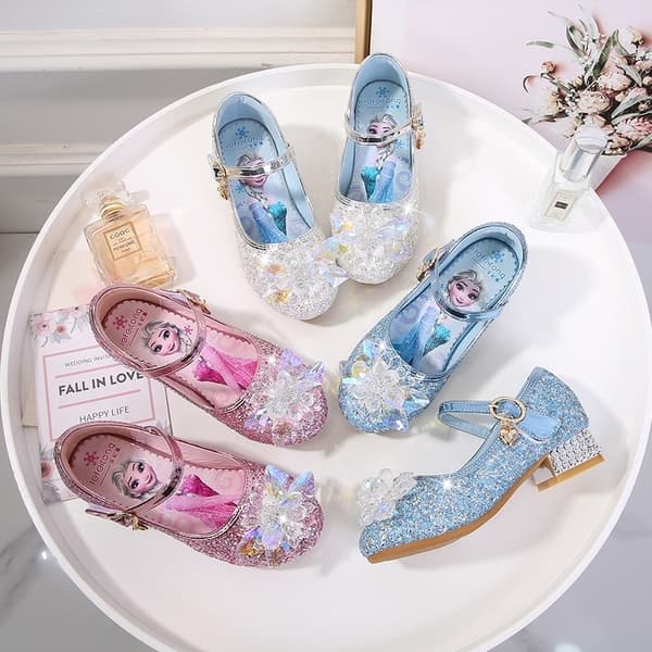 Barnesko, skinnsko, høye hæler for jenter, babysko med krystaller - Sølv, størrelse 31 Sølv størrelse 31 Silver Size 27