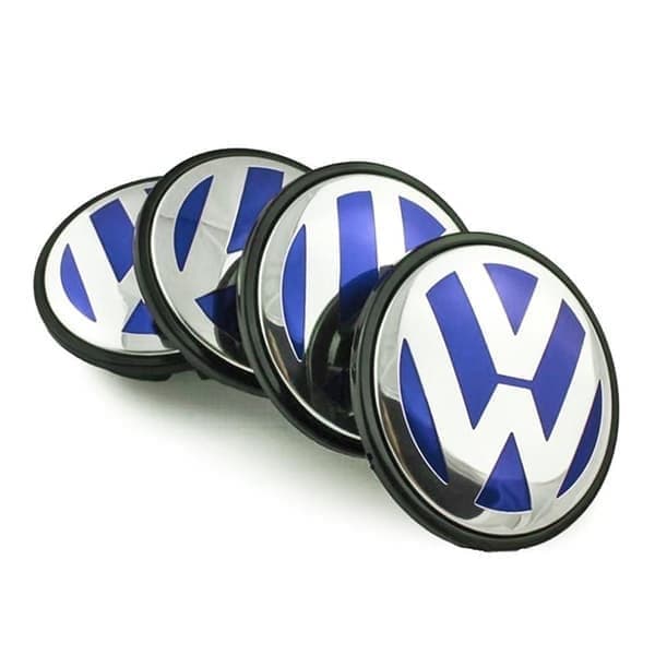 4-pack - Volkswagen VW centrumkåpor / navkapslar - Blå 63 65 mm 63 65 mm Blå