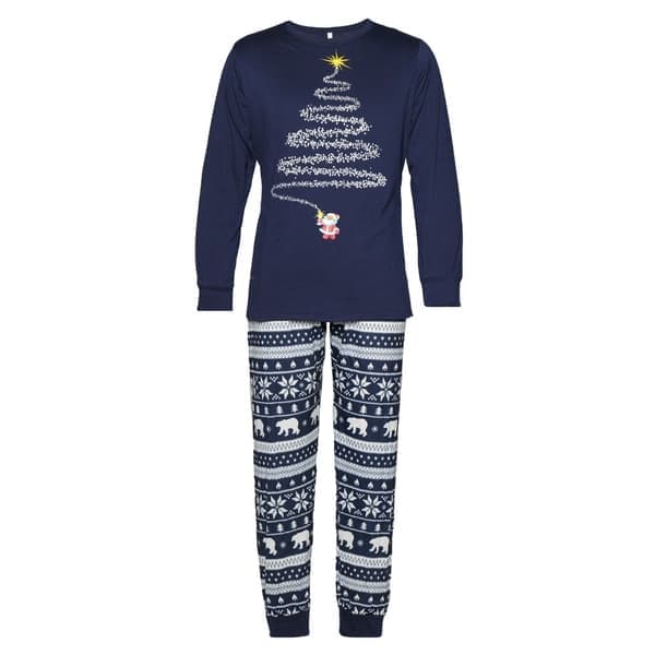 Julepyjamas til familien, matchende familie-julepyjamas Blå Far M Blue Dad M