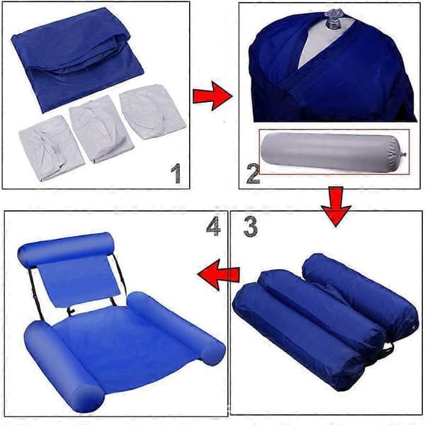 Pool Float Hammock Chairs, Vattenflytande Stol, Uppblåsbar Pool Lounge Stol för Poolparty Sommar Vattenlek
