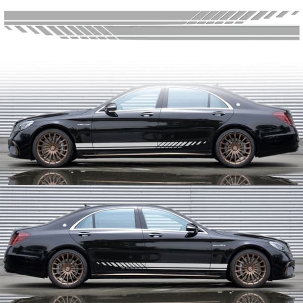 1 pari autotarra auton sivuraita VAALEANHARMAA Vaaleanharmaa Light grey