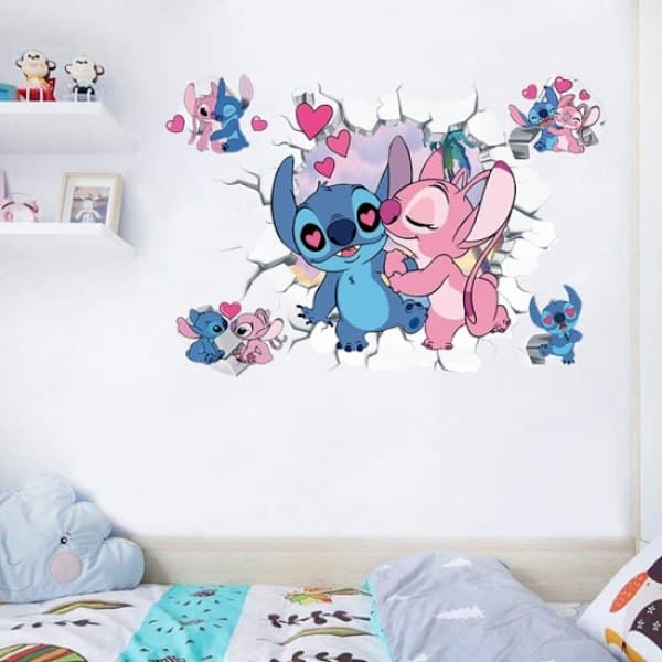 Stitch Väggdekor Tecknad Väggdekoration Barn Stickers
