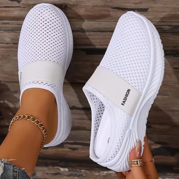 Afslappede slip-on hvide sneakers til kvinder – åndbare og lette White 41