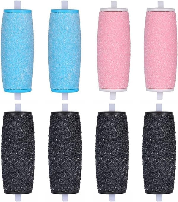 8-pack extra grova ersättningsrullar för Scholl Velvet Smooth Roller Heads elektriska rivjärn