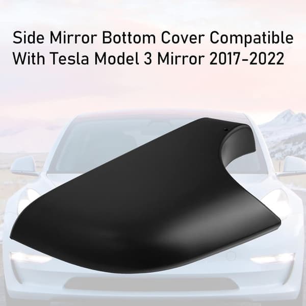 Vänster bakre sidospegel nedre baskåpa för Tesla Model 3 2017-2023 Sidospegelkåpa Svart Vänster Left