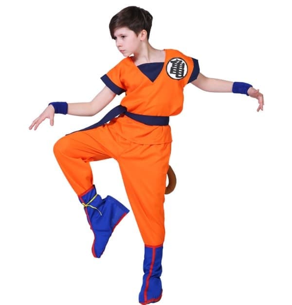 Barnas Son Goku Cosplay Kostyme Gutter Karnevalsfest Kostyme L S