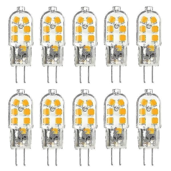 10 stycken G4 LED-stiftlampor (AC/DC 12V: Varmvitt ljus 3000K)