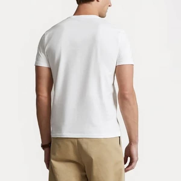 PoloRalphLauren Herre T-skjorte Bomull Kort Erm Rund Hals Pullover Tee Topp Hvit Størrelse S Hvit S White S