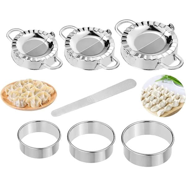7-delt Ravioliform og Raviolikutter i Rustfritt Stål, Ravioliform, Deigpresse og Dumplingform, Paiverktøy, Kjøkkentilbehør[TT]
