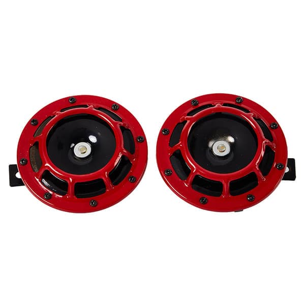 2 kpl punamusta Hella Compact Electric Blast Tone -äänitorvisarja - FX-punainen punainen