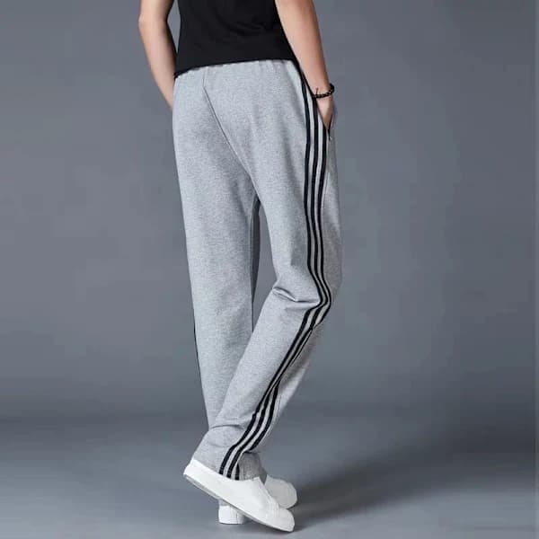 Herr joggingbyxor, lös passform, plus size, raka ben, svart (bt) Svart LL L