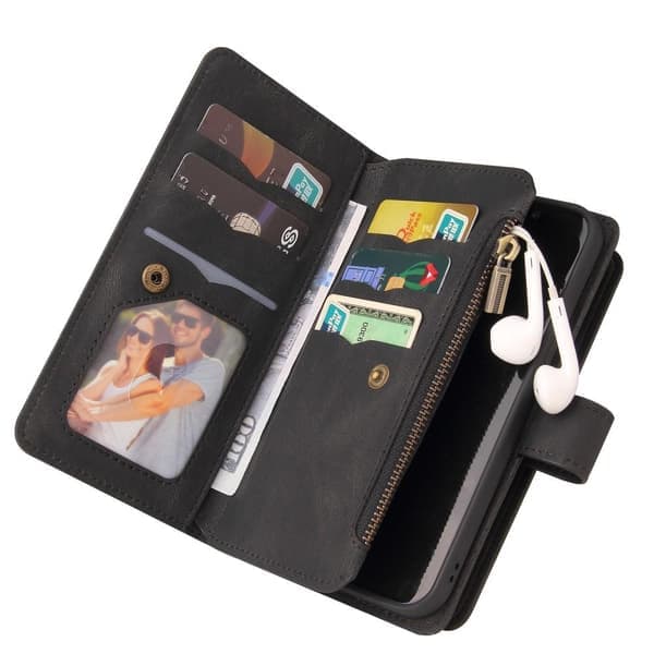 SKALO Samsung A33 5G Stor Pung 17-RUM Pung Etui - Sort Sort