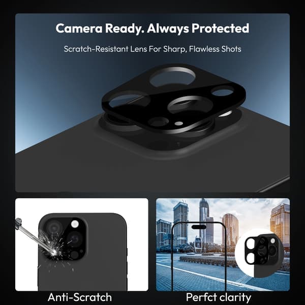 2-pack Iphone 16 Pro Sekretess Skärmskydd & 1-pack Linsskydd - Härdat Glas | [Automatisk Installation] - Bubbelfritt