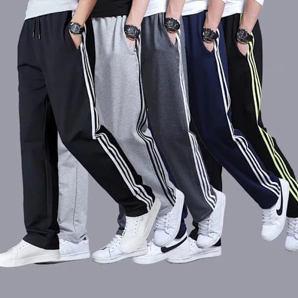 Herr joggingbyxor, lös passform, plus size, raka ben, svart (bt) Svart LL L