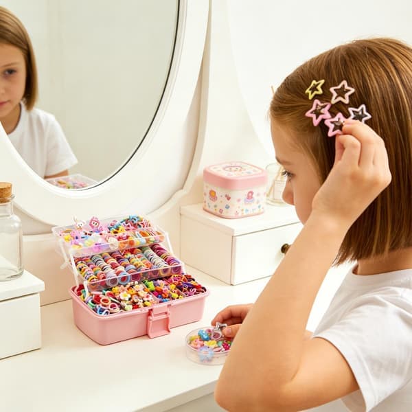 618 dele hårtilbehør gavesæt til børn piger, mode hårstyling sæt med søde klips, spænder, kvaster, scrunchies til fødselsdag, ferie,