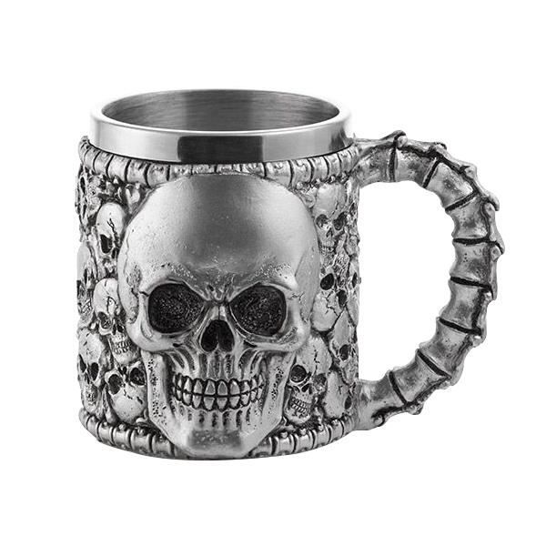 3D Skull Rostfri Stålmugg - Multiple Skulls Skull Mugg *Ej diskmaskin och mikrovågssäker*