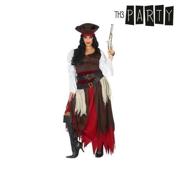 Dräkt för kvinna pirat brun och röd - Kostym Storlek - M/L