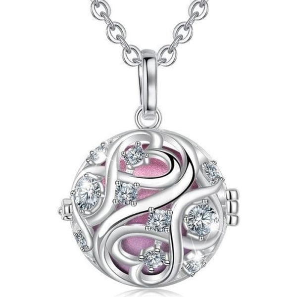 Infinity knut graviditet bola med rosa klockkristaller * Halsbandslängd: 114 cm * Hängsmaterial: Koppar, silverpläterad *