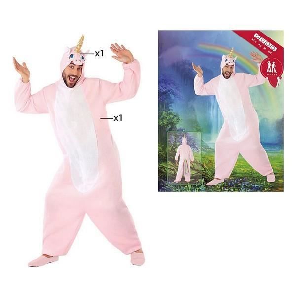 Vuxen Unicorn Fancy Dress Festdräkt Storlek - M/L Rosa, flerfärgad, guld