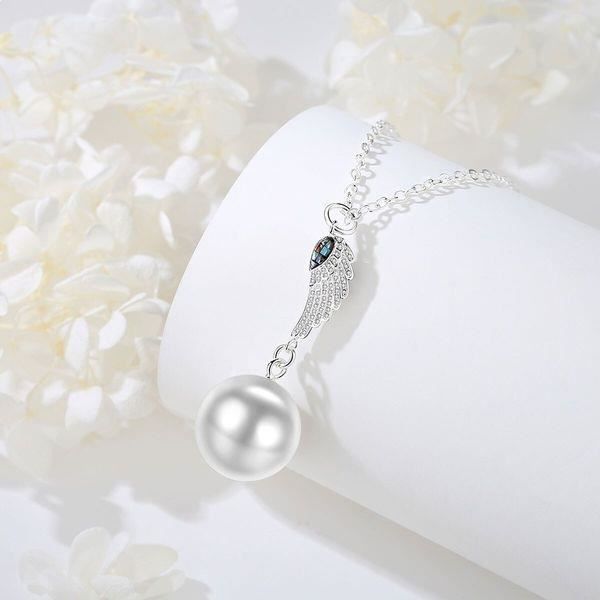 Graviditet Bola Angel Wing mosaik och strass Halsband