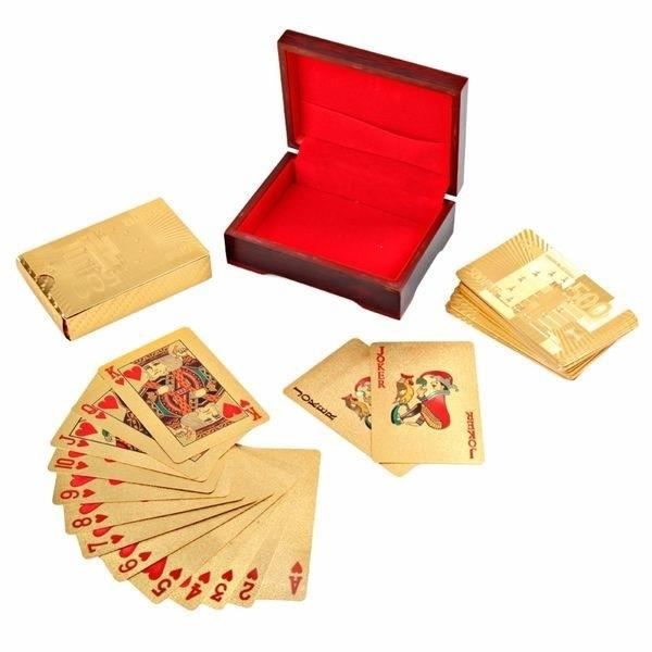 Gyllene spelkort - Lyxlåda - 54 kort - Vuxen