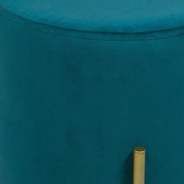 Pall i metall sammet och furu (35 x 35 x 42 cm) - Pall för hem- och kontorsdesign Färg - Grå